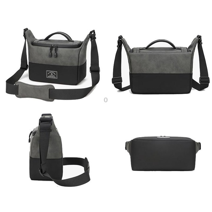 PU Leather Shoulder Crossbody Photography Bag SLR Camera Bag Lens Storage Bag(Brown)