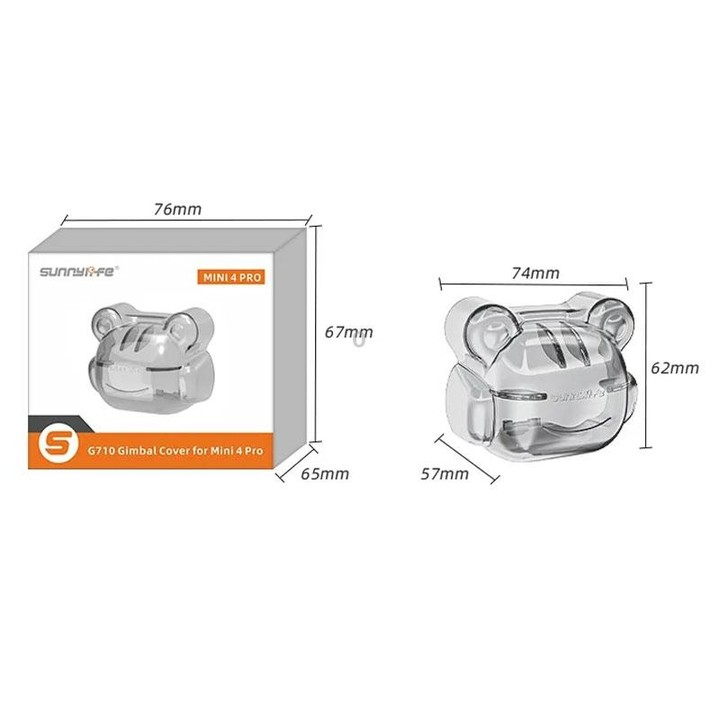 Sunnylife N4P-G710 For DJI Mini 4 Pro Integrated Gimbal Protector Camera Lens Cover Dust-proof Cap(Transparent Gray)