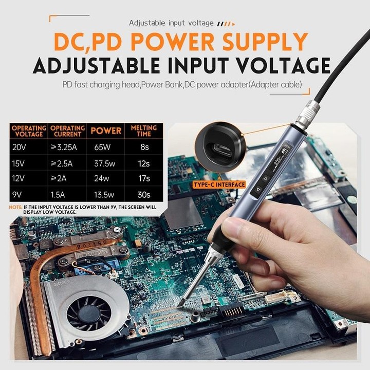 FNIRSI 4pcs/ Set Mini Soldering Station Digital Display Constant Temperature Smart Soldering Iron, Color: Blue Standard BC2