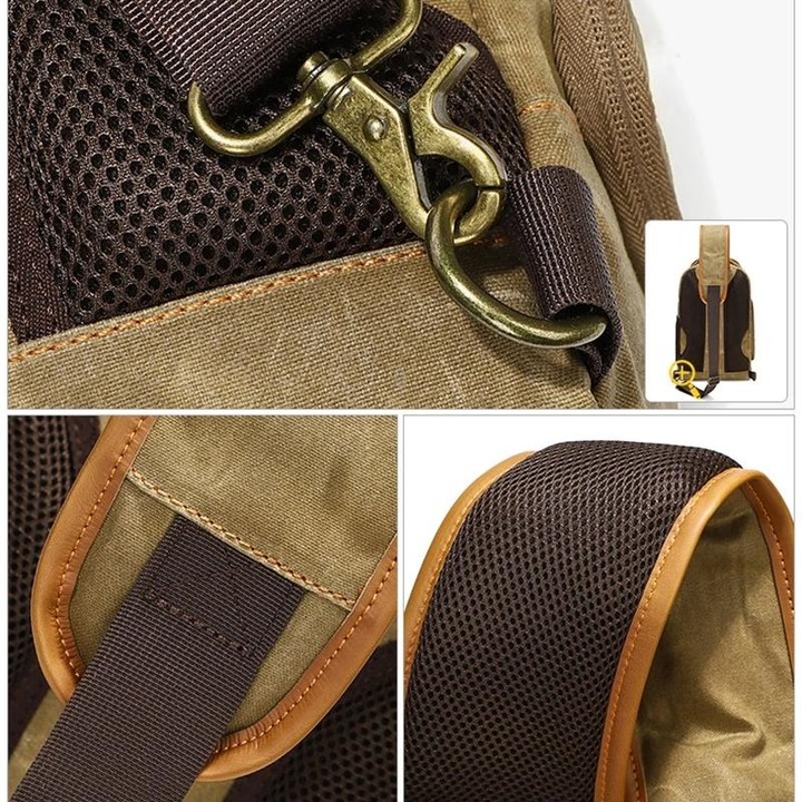 Outdoor Canvas Wear-resistant Waterproof Photography Shoulder Bag(Dark Gray)