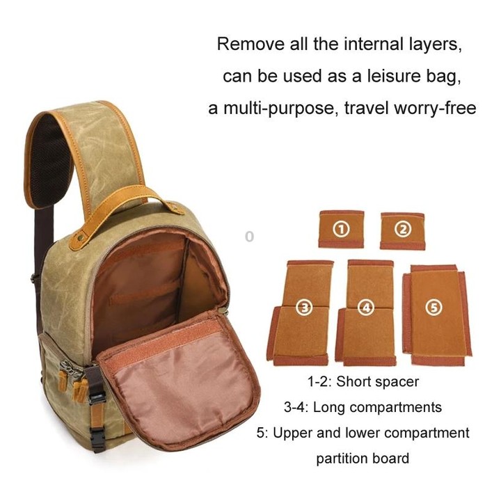 Outdoor Canvas Wear-resistant Waterproof Photography Shoulder Bag(Army Green)