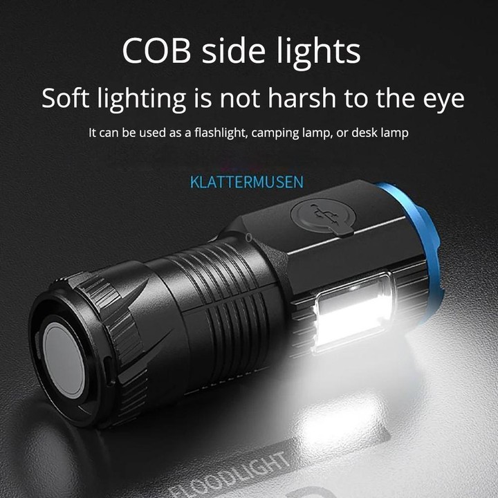 Mini Outdoor Dual Light Source Magnetic Hat Clip Multifunctional Portable Flashlight(without Battery)