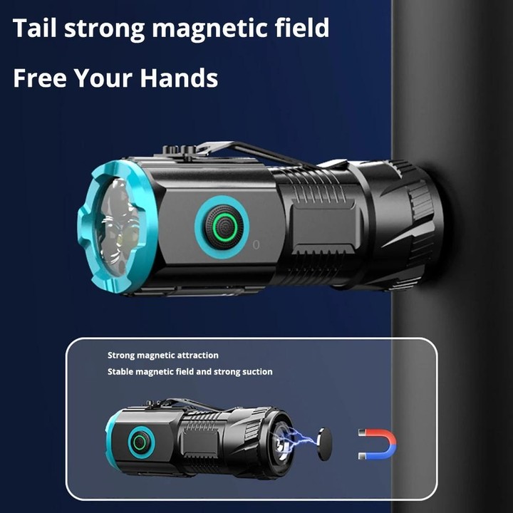 Mini Outdoor Dual Light Source Magnetic Hat Clip Multifunctional Portable Flashlight(without Battery)