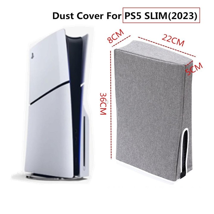 For PS5 Slim Disc & Digital Host Dust Cover Protective Case, Style: Vertical Gray