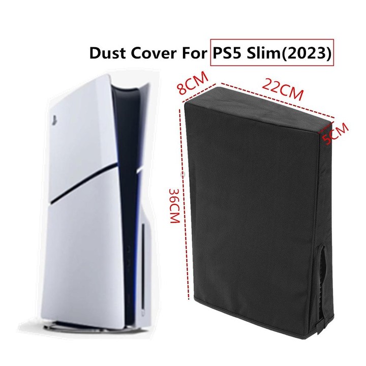 For PS5 Slim Disc & Digital Host Dust Cover Protective Case, Style: Vertical Black