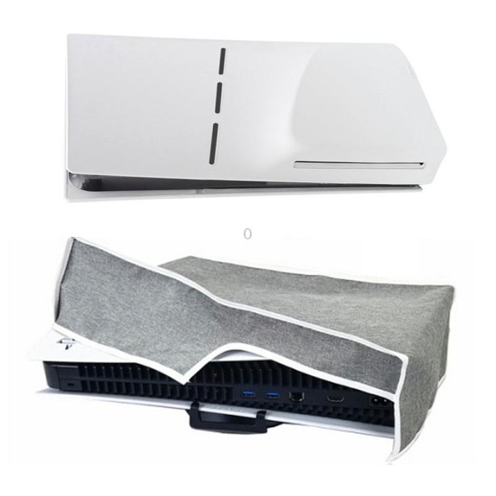 For PS5 Slim Disc & Digital Host Dust Cover Protective Case, Style: Horizontal Gray