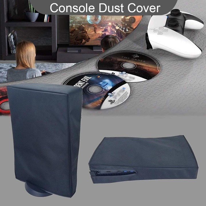For PS5 Slim Disc & Digital Host Dust Cover Protective Case, Style: Horizontal Gray