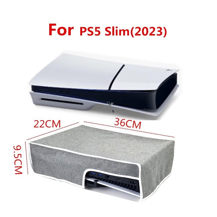 For PS5 Slim Disc & Digital Host Dust Cover Protective Case, Style: Horizontal Gray