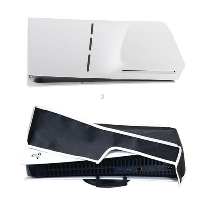 For PS5 Slim Disc & Digital Host Dust Cover Protective Case, Style: Horizontal Black