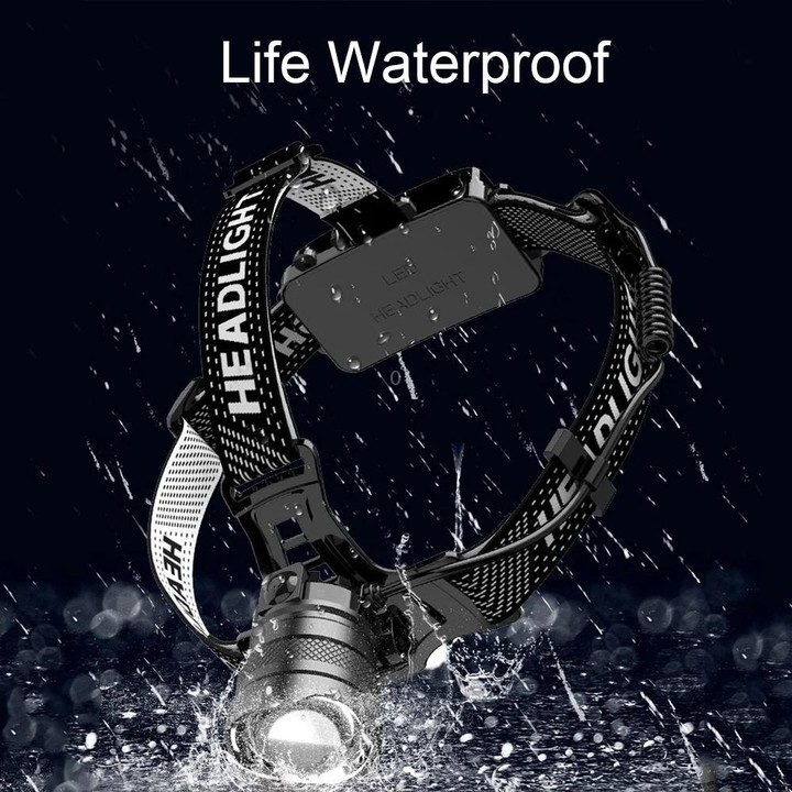 V103 P50 Outdoor Retractable Zoom Headlamp Waterproof Searchlight without Battery, Style: Sensor Model