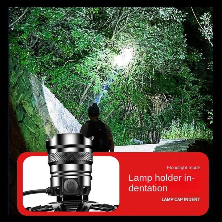 V103 P50 Outdoor Retractable Zoom Headlamp Waterproof Searchlight without Battery, Style: Sensor Model