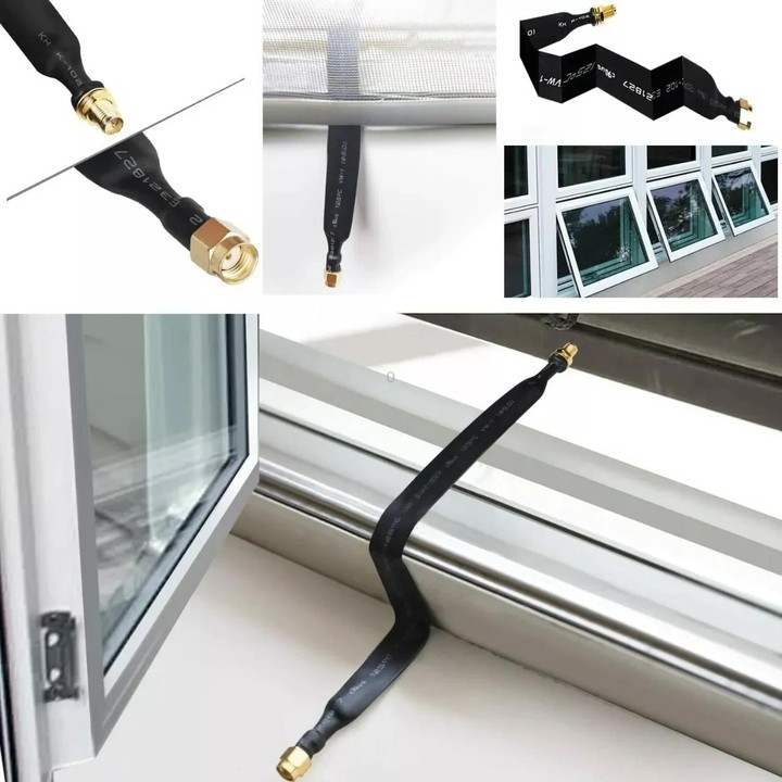 SMA Male To Female Fiberglass Antenna Through Wall Adapter Cable Flat Window Cable(40cm)