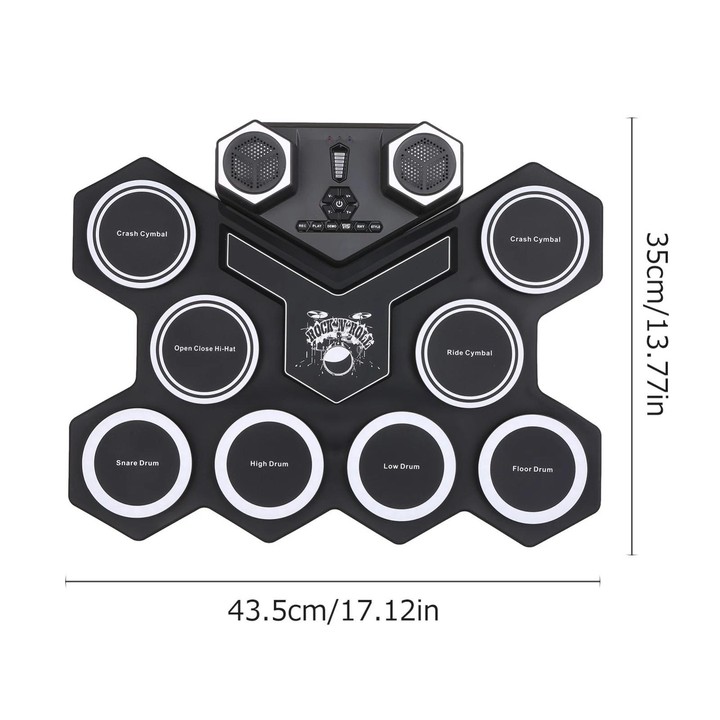 G6008 Desktop Drums With Sound Lithium Portable Drum Set Bluetooth Kids Practice Drum(Black)