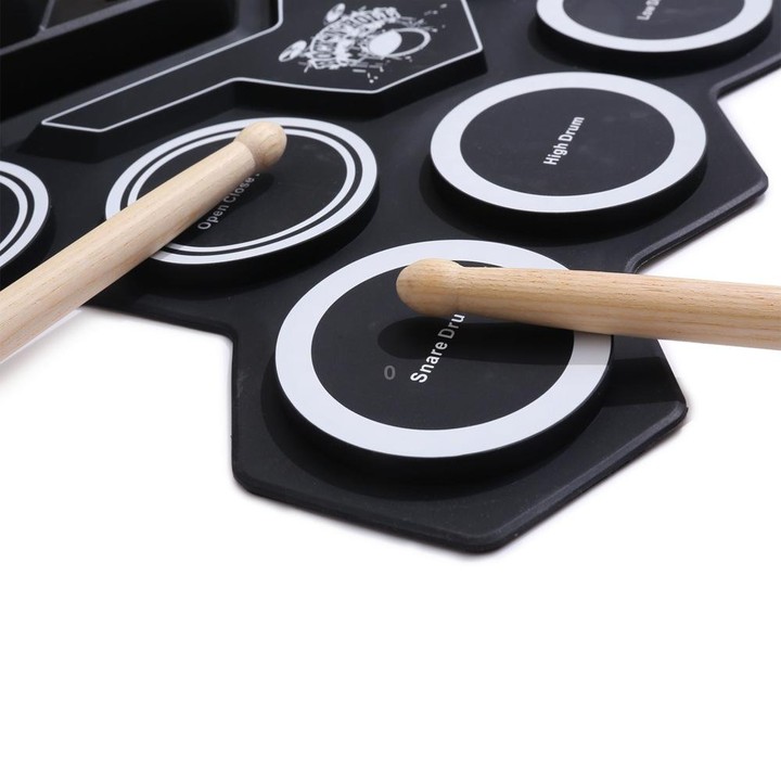 G6008 Desktop Drums With Sound Lithium Portable Drum Set Bluetooth Kids Practice Drum(Black)
