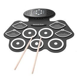 W562 Thickened 7 Drum Set Silicone Hand Rolled Drums Jazz Drums Percussion Instruments Electronic Drums