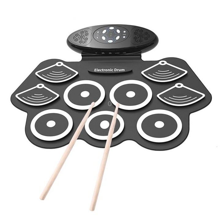 W562 Thickened 7 Drum Set Silicone Hand Rolled Drums Jazz Drums Percussion Instruments Electronic Drums