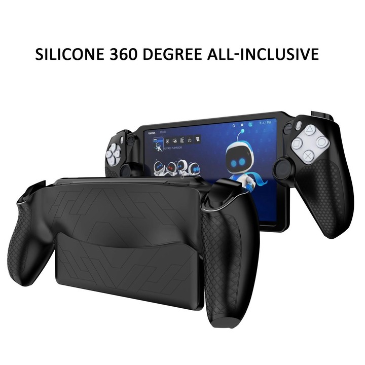For Sony PS Portal Game Console Silicone Protective Cover Oil Spray All-Inclusive Protective Case(White)