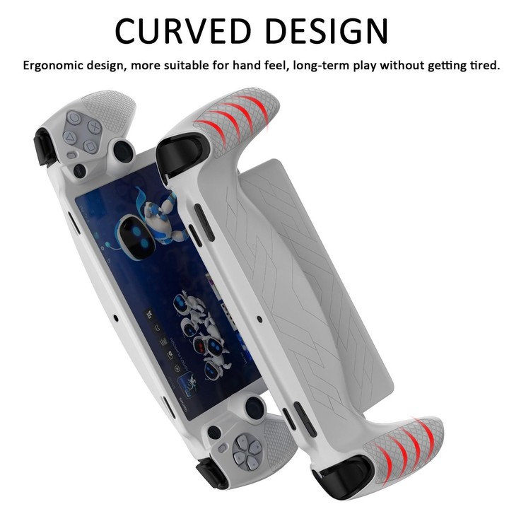 For Sony PS Portal Game Console Silicone Protective Cover Oil Spray All-Inclusive Protective Case(White)
