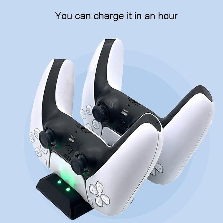 For PS5 Controller Dock Charger Gamepad Dual Port Quick Charger(White)