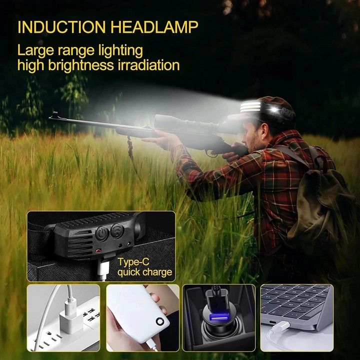 Sensor Headlight Rechargeable Outdoor Camping Fishing Lantern, Spec: 812-1