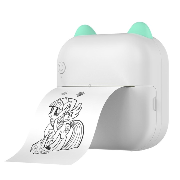 M5 Mini Cartoon Portable Bluetooth Printer Photo Thermal Printer(Blue)