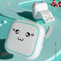 M5 Mini Cartoon Portable Bluetooth Printer Photo Thermal Printer(Pink)