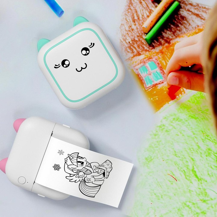 M5 Mini Cartoon Portable Bluetooth Printer Photo Thermal Printer(Pink)