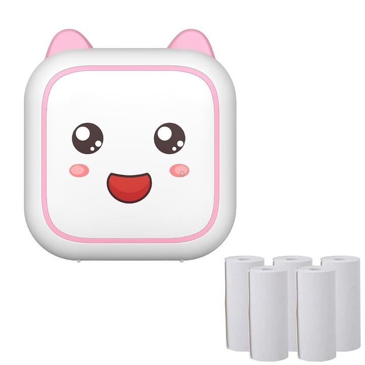 C26 Mini Portable Bluetooth Photo Label Thermal Printer, Spec: Pink+5 Paper
