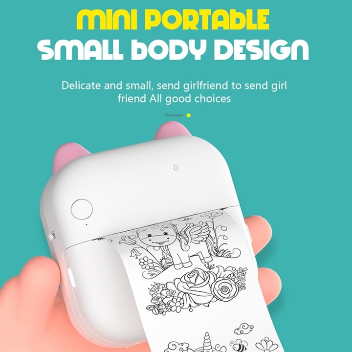 C26 Mini Portable Bluetooth Photo Label Thermal Printer, Spec: Blue+10 Paper
