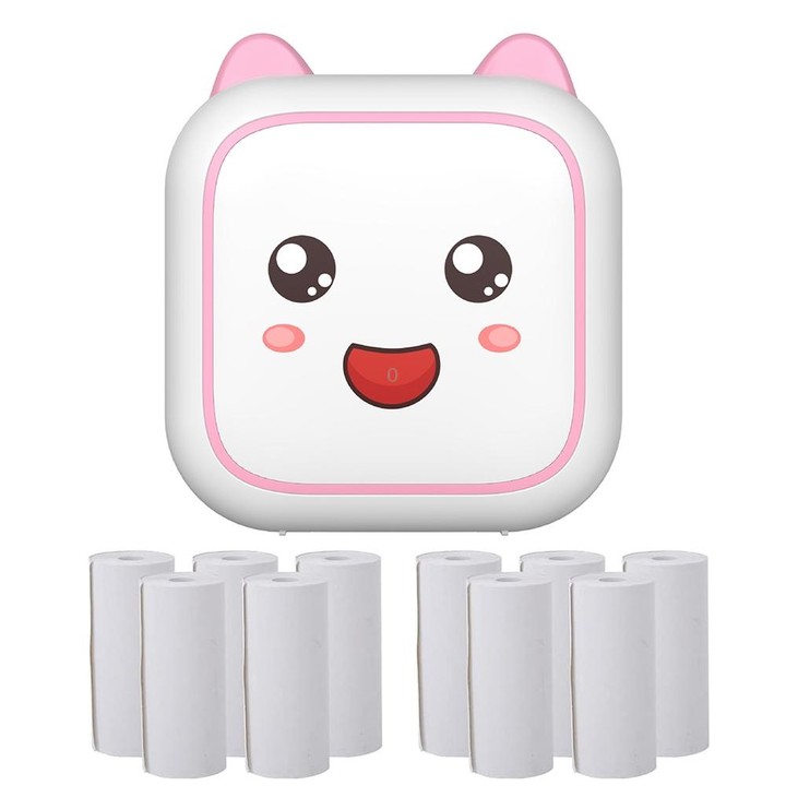 C26 Mini Portable Bluetooth Photo Label Thermal Printer, Spec: Pink+10 Paper