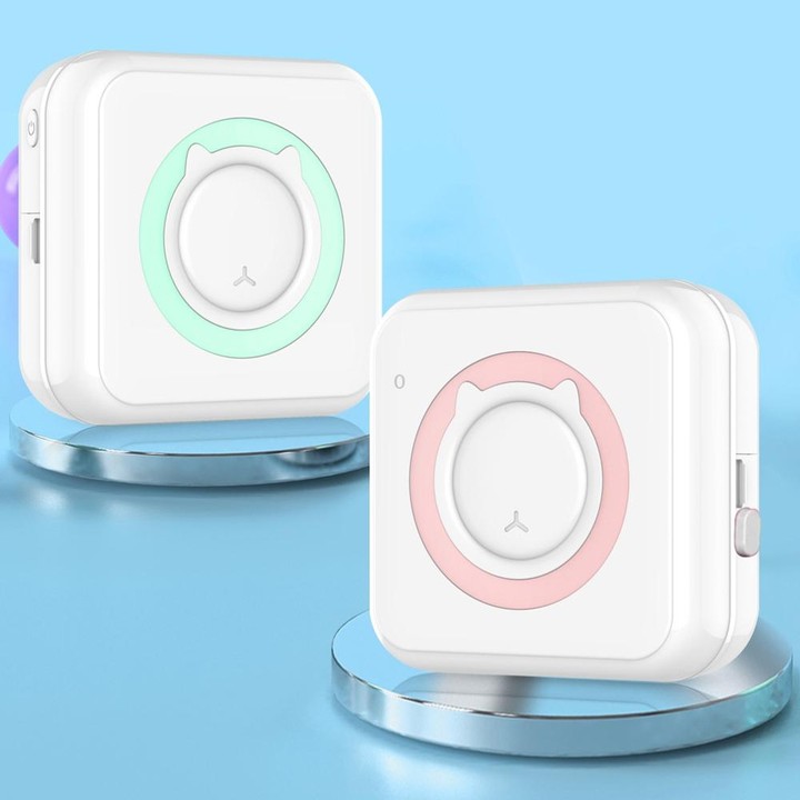 C15 Mini Student Bluetooth Inkless Photo Label Thermal Printer, Spec: Pink+5 Stickers+5 Paper+3 Color Paper