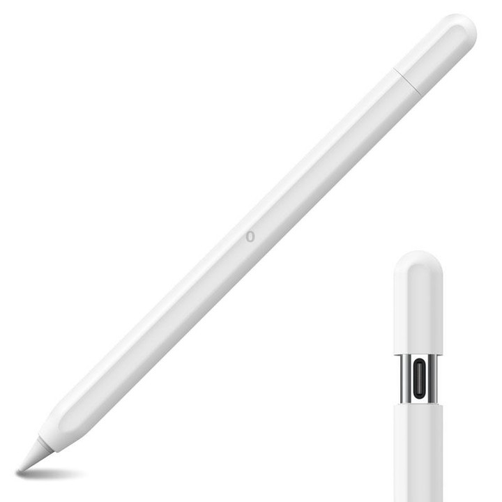 For Apple Pencil (USB-C) AhaStyle PT65-3 Silicone Same Color Protective Case(White)