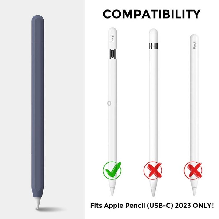 For Apple Pencil (USB-C) AhaStyle PT65-3 Silicone Same Color Protective Case(White)
