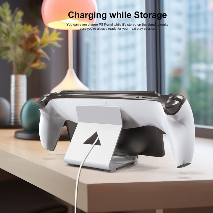 JYS Game Console Desktop Stand For PS Portal / Steam Deck / ROG Ally / Switch / Mobile Phones(White)