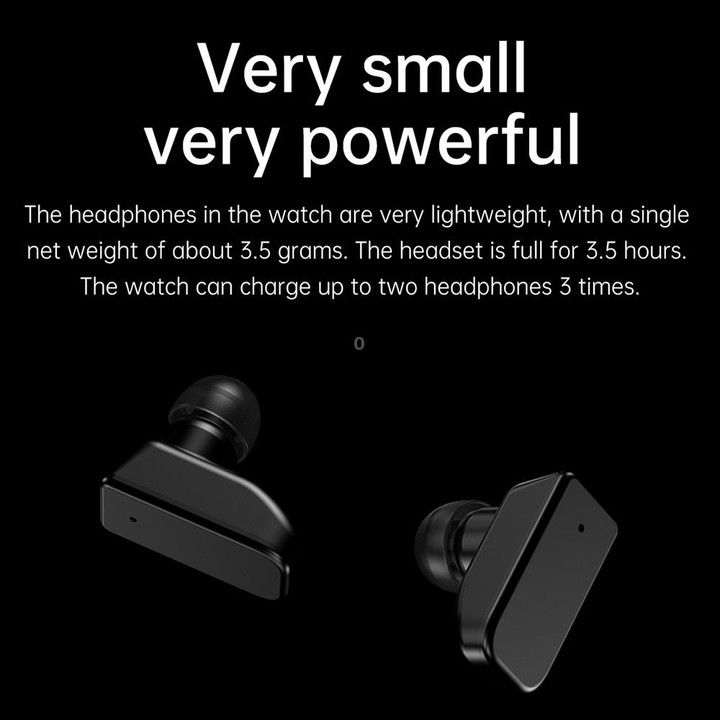 R6 1.32-Inch TWS 2-In-1 Bluetooth Headset Smart Watch, Heart Rate / Blood Oxygen Monitoring(Black Leather)