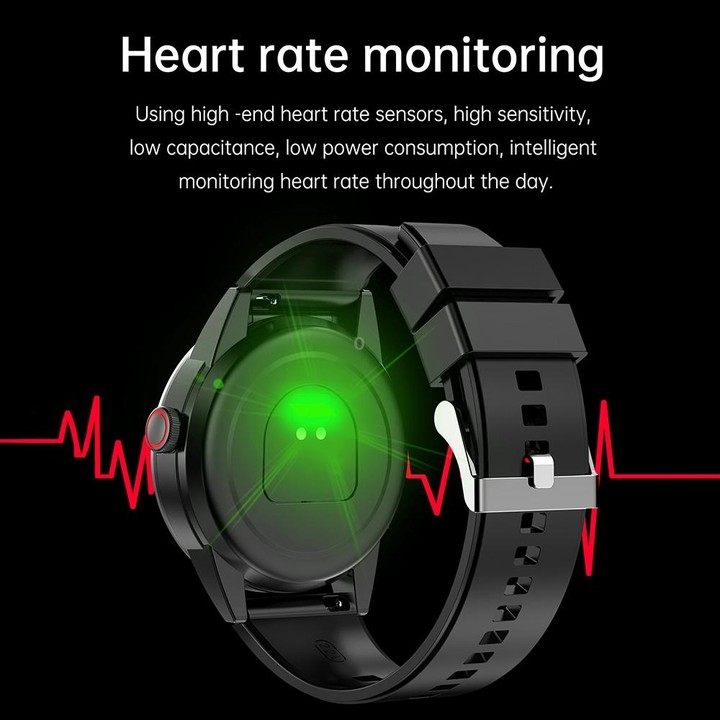 R6 1.32-Inch TWS 2-In-1 Bluetooth Headset Smart Watch, Heart Rate / Blood Oxygen Monitoring(Black Leather)