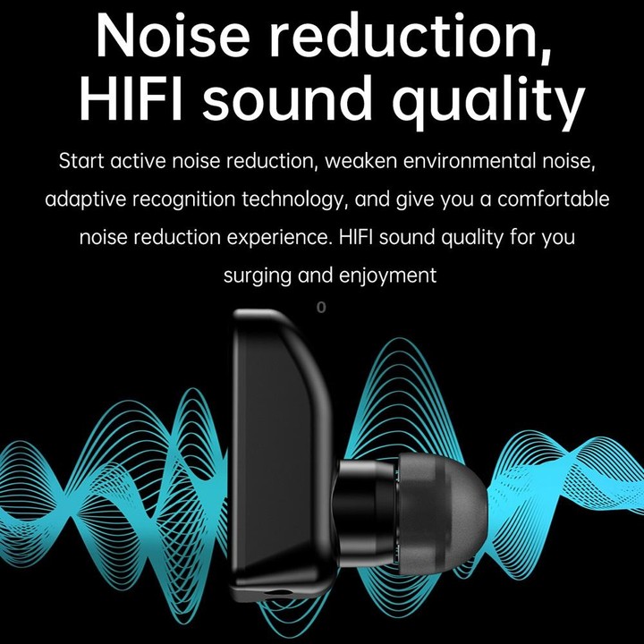 R6 1.32-Inch TWS 2-In-1 Bluetooth Headset Smart Watch, Heart Rate / Blood Oxygen Monitoring(Black Steel)