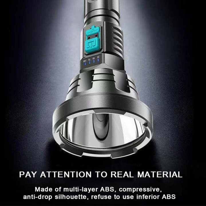Strong Light Flashlight USB Rechargeable LED Super Bright Long-range Outdoor Lighting(Black)