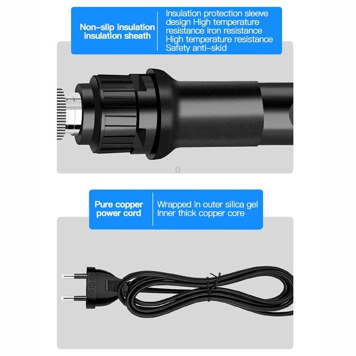 10pcs/ Set 80W Internal Heating Welding Digital Display Soldering Iron Temperature Adjustment Set, Model: Black US Plug