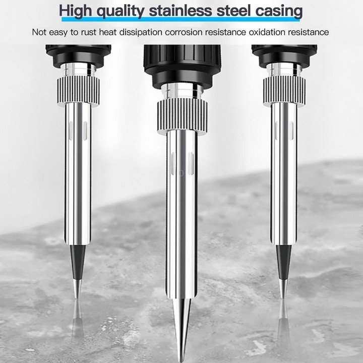 10pcs/ Set 80W Internal Heating Welding Digital Display Soldering Iron Temperature Adjustment Set, Model: Red EU Plug