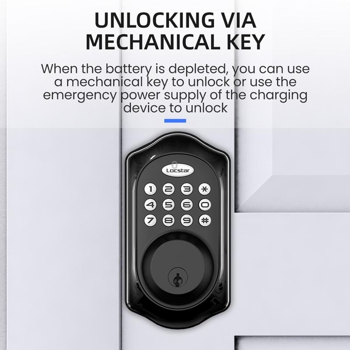 C88 Bluetooth Remote Tuya Automatic Smart Electronic Password Door Lock(Black)