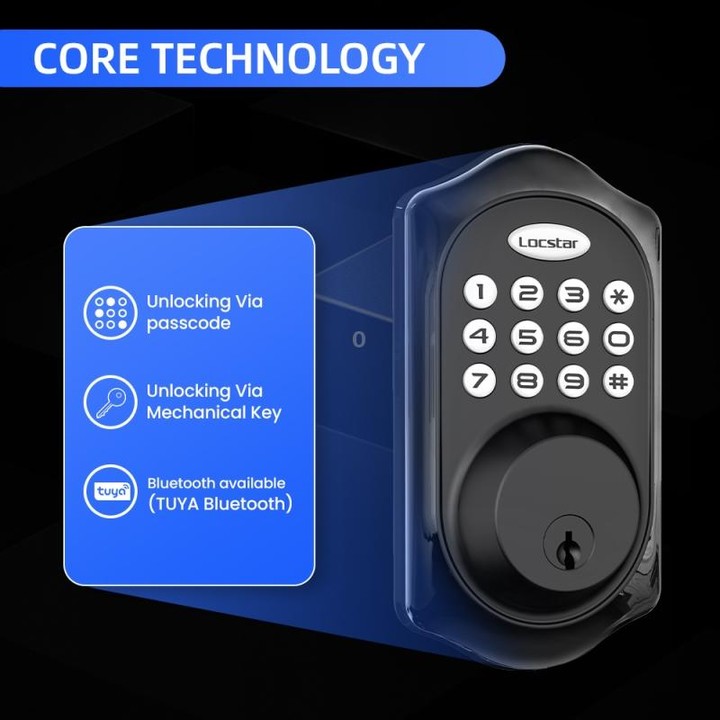 C88 Bluetooth Remote Tuya Automatic Smart Electronic Password Door Lock(Black)
