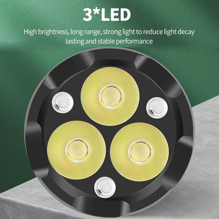 3LED Strong Light TYPE-C Charging Convenient Mini Multi-Function Flashlight(With USB Cable No Battery)