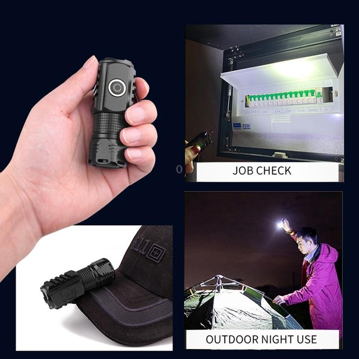 3LED Strong Light TYPE-C Charging Convenient Mini Multi-Function Flashlight(With USB Cable No Battery)