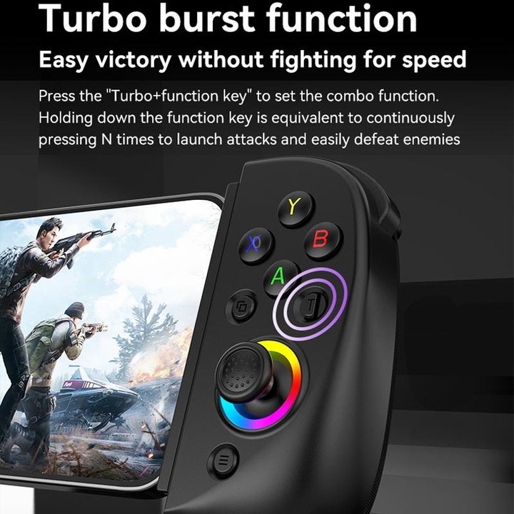 D8 Mobile Phone Stretch Band Light Gamepad Dual Hall Wireless Bluetooth Somatic Vibration Grip for PC / Android / IOS / Tablet /