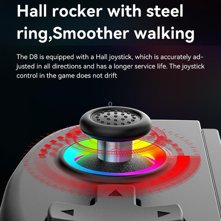 D8 Mobile Phone Stretch Band Light Gamepad Dual Hall Wireless Bluetooth Somatic Vibration Grip for PC / Android / IOS / Tablet /