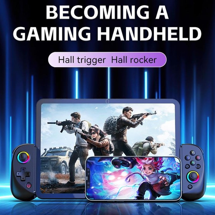D8 Mobile Phone Stretch Band Light Gamepad Dual Hall Wireless Bluetooth Somatic Vibration Grip for PC / Android / IOS / Tablet /