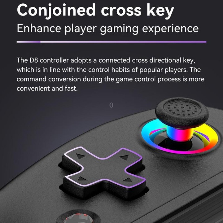 D8 Mobile Phone Stretch Band Light Gamepad Dual Hall Wireless Bluetooth Somatic Vibration Grip for PC / Android / IOS / Tablet /