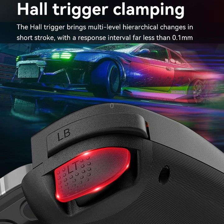 D8 Mobile Phone Stretch Band Light Gamepad Dual Hall Wireless Bluetooth Somatic Vibration Grip for PC / Android / IOS / Tablet /