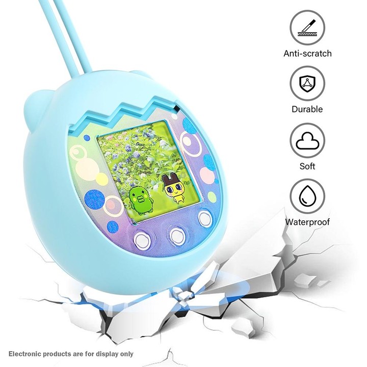 For Tamagotchi Pix Cartoon Electronic Pet Gaming Machine Silicone Protective Cover, Color: Cyan